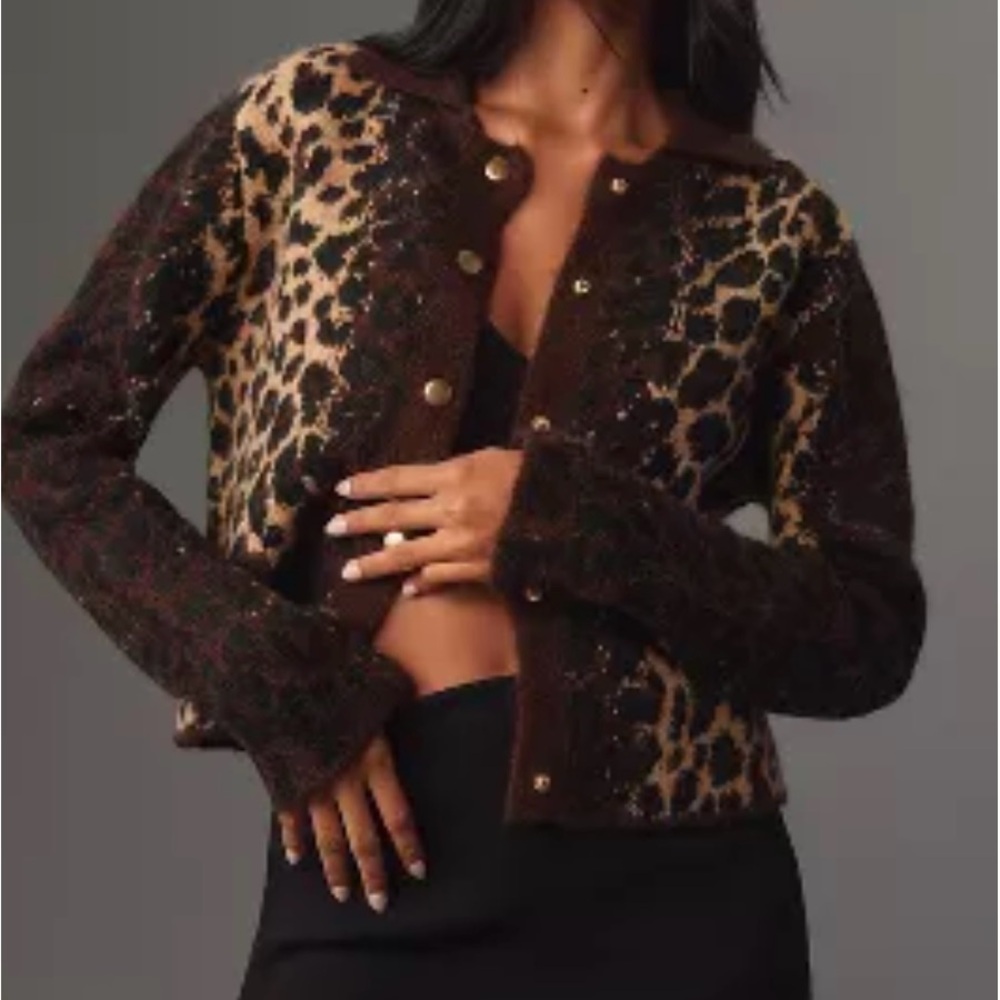 Anthropologie Pilcro Cheetah Sweater size S